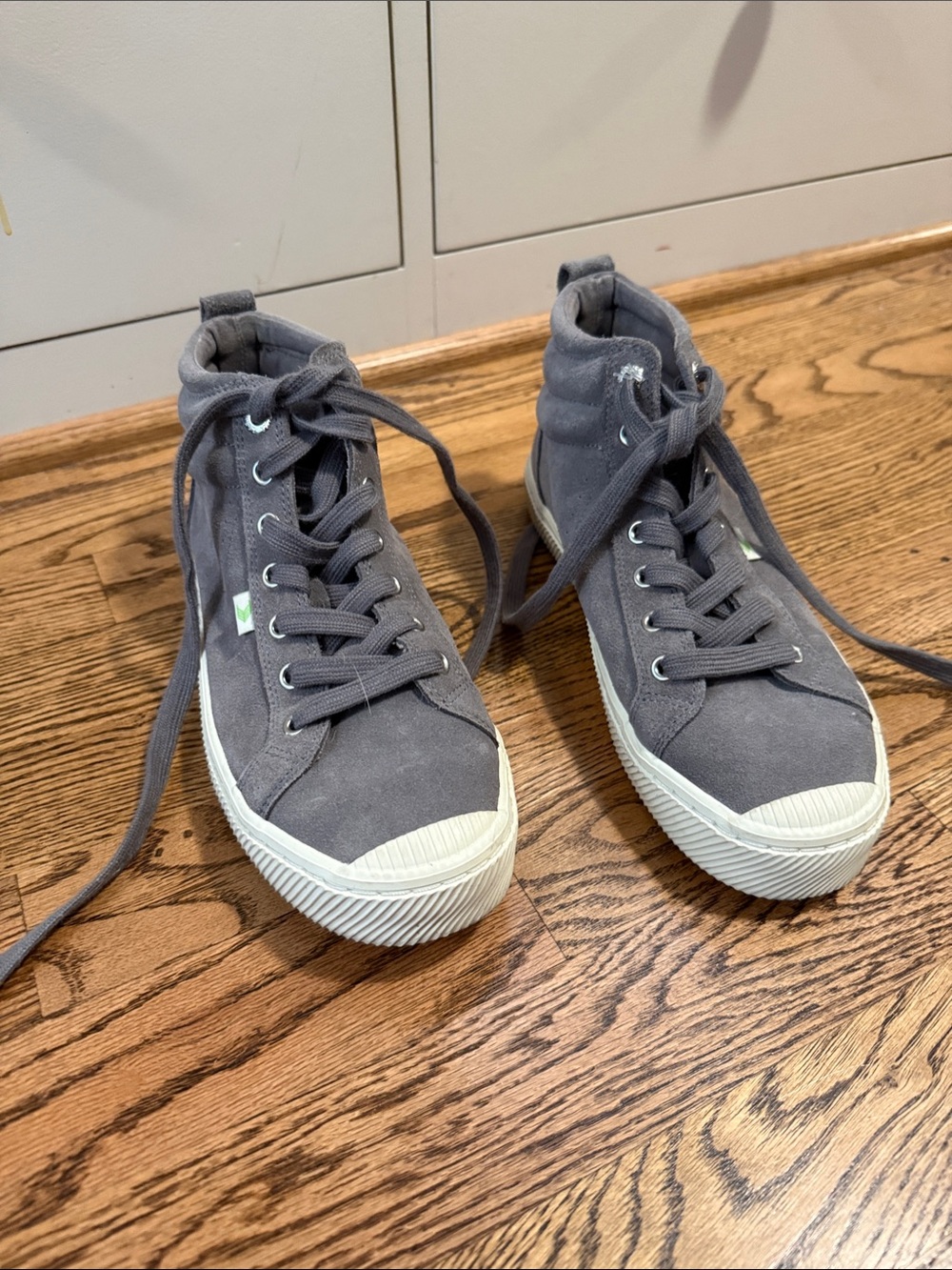 Gray Cariuma High-Top Canvas Sneakers